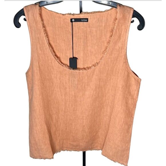 Krisa Linen Racerback Tank in Dune NWT Size XS - Picture 1 of 7